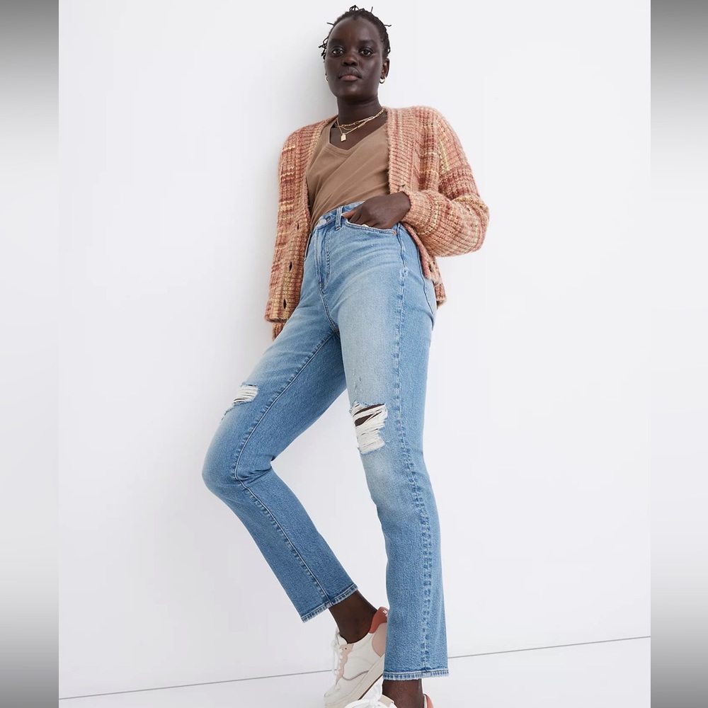 Madewell The Curvy Perfect Vintage Jean in Denman Wash: Ripped Edition Size 30